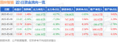 股票行情快报：国投智能（300188）5月12日主力资