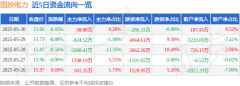 股票行情快报:国投电力(600886)5月30日主力资