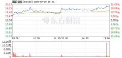 国投智能7月29日盘中涨停